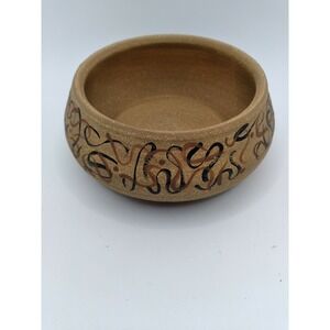 Earth & Wheel Pottery Prayer Meditation Bowl Artist Signed Sandy Schulz Missouri